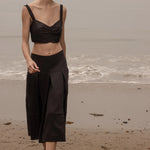 Contessa Skirt - Noir Silk & Hemp - Heidi Merrick