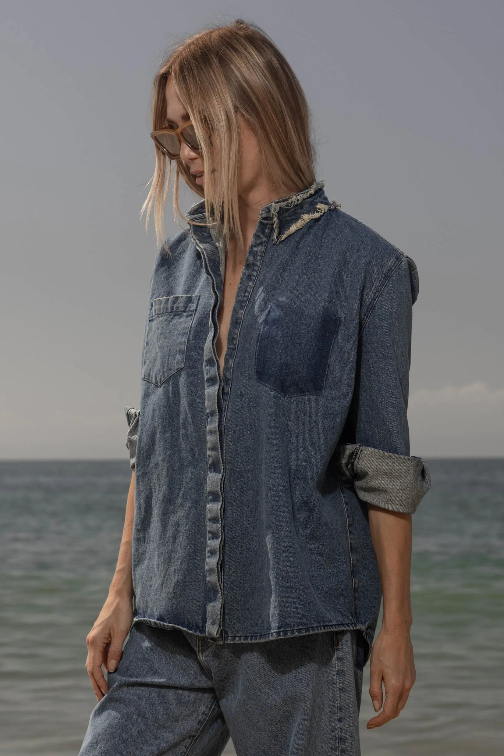 Lisi Top - Denim - Heidi Merrick