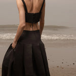 Contessa Skirt - Noir Silk & Hemp - Heidi Merrick