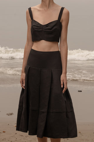 Contessa Skirt - Noir Silk & Hemp