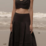 Contessa Skirt - Noir Silk & Hemp - Heidi Merrick