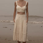 Contessa Skirt - Ivory Silk & Hemp - Heidi Merrick