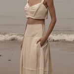 Contessa Skirt - Ivory Silk & Hemp - Heidi Merrick