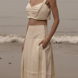 Contessa Skirt - Ivory Silk & Hemp - Heidi Merrick