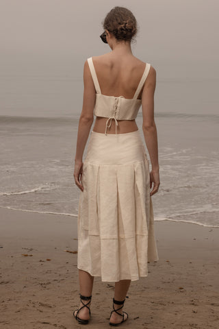 Contessa Skirt - Ivory Silk & Hemp