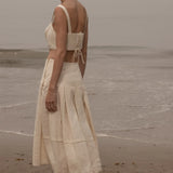 Contessa Skirt - Ivory Silk & Hemp - Heidi Merrick