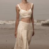 Contessa Skirt - Ivory Silk & Hemp - Heidi Merrick