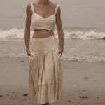 Contessa Skirt - Ivory Silk & Hemp - Heidi Merrick