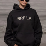 SRF LA Unisex Hoodie - Cream on Black - Heidi Merrick