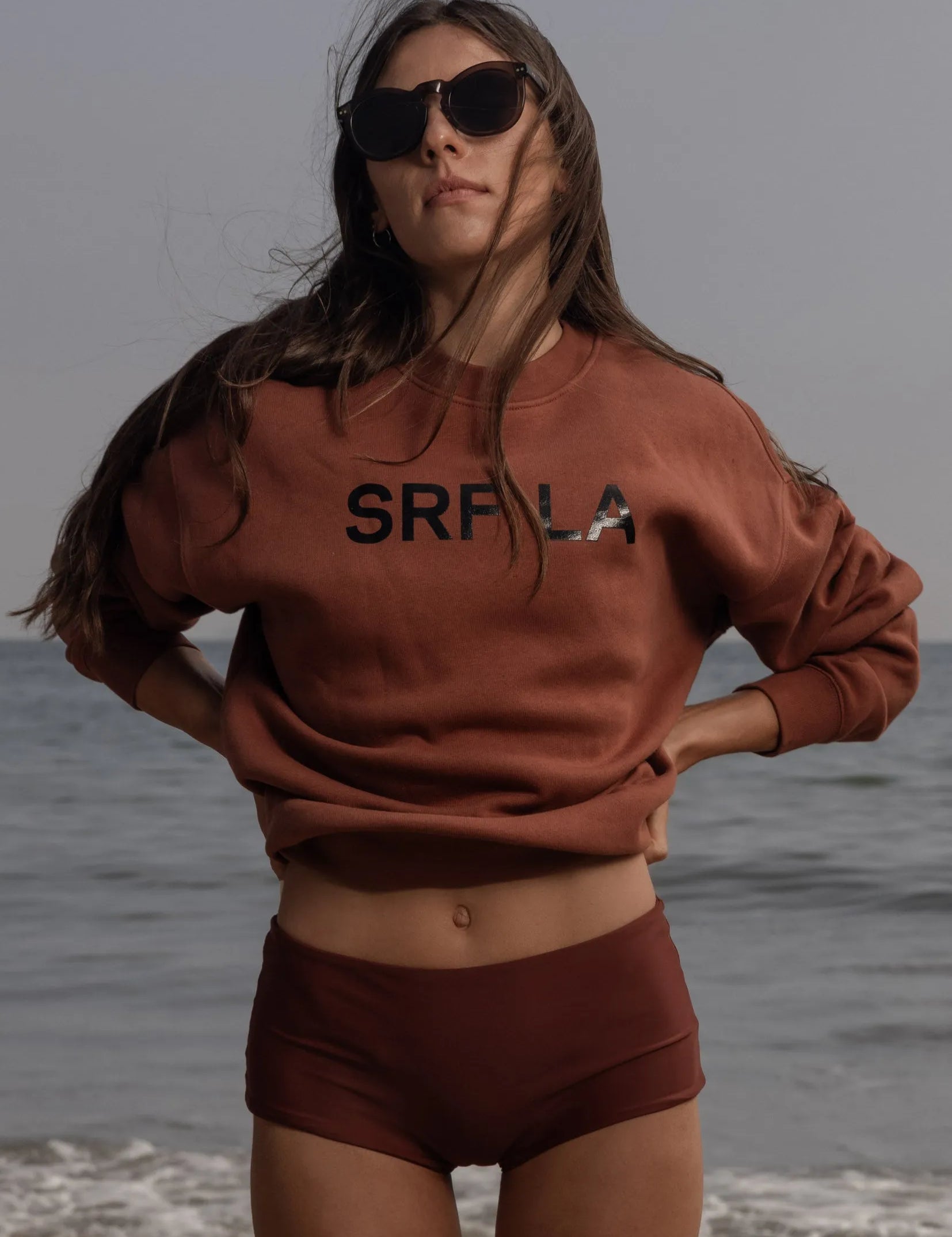 SRF LA Unisex Crewneck - Walnut - Heidi Merrick