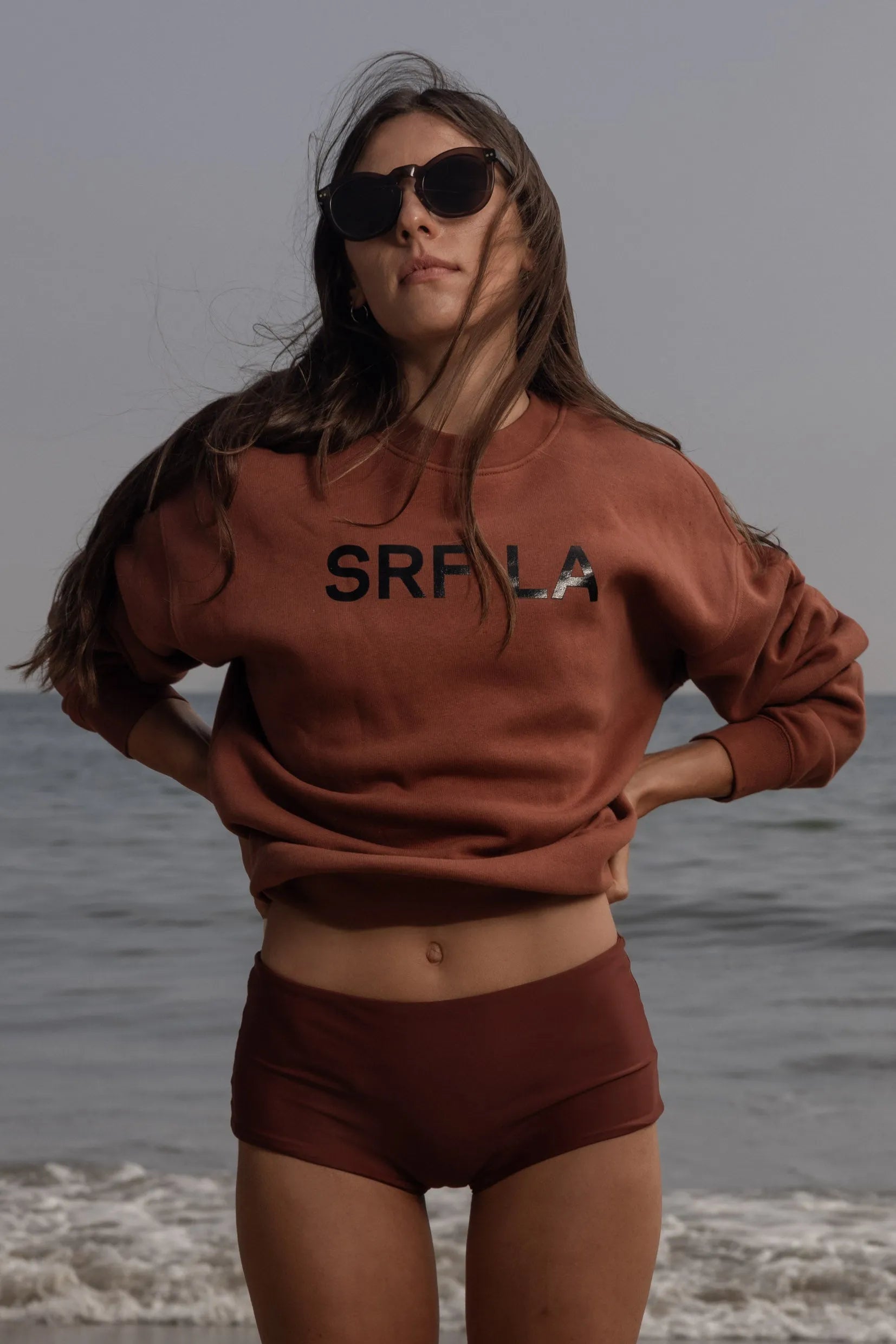 SRF LA Unisex Crewneck - Walnut - Heidi Merrick