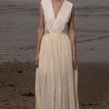 Corsica Dress - Ivory Tissue Linen - Heidi Merrick