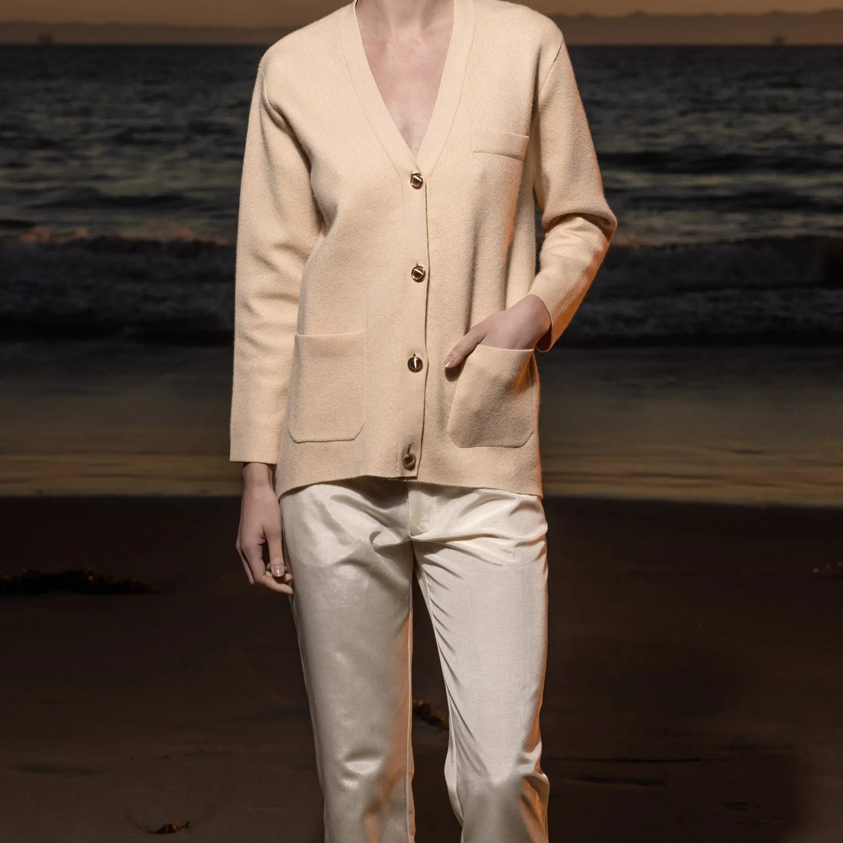 Finny Cardigan - Ivory - Heidi Merrick