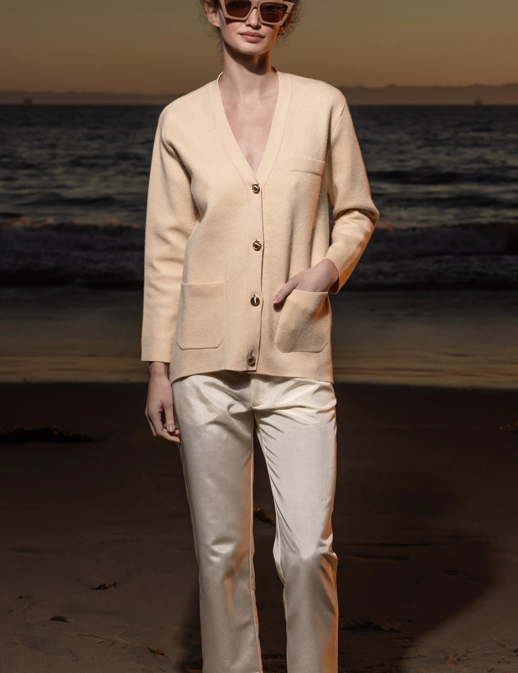 Finny Cardigan - Ivory - Heidi Merrick