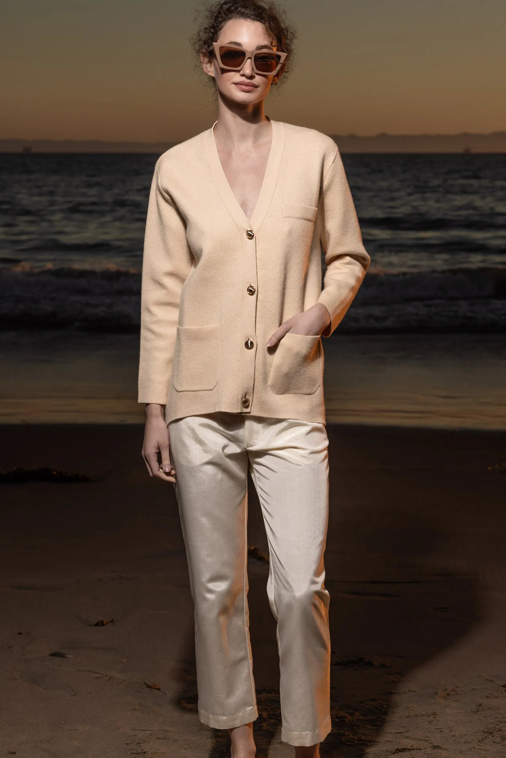 Finny Cardigan - Ivory - Heidi Merrick