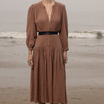 Barcelona Dress - Sable Gauze - Heidi Merrick
