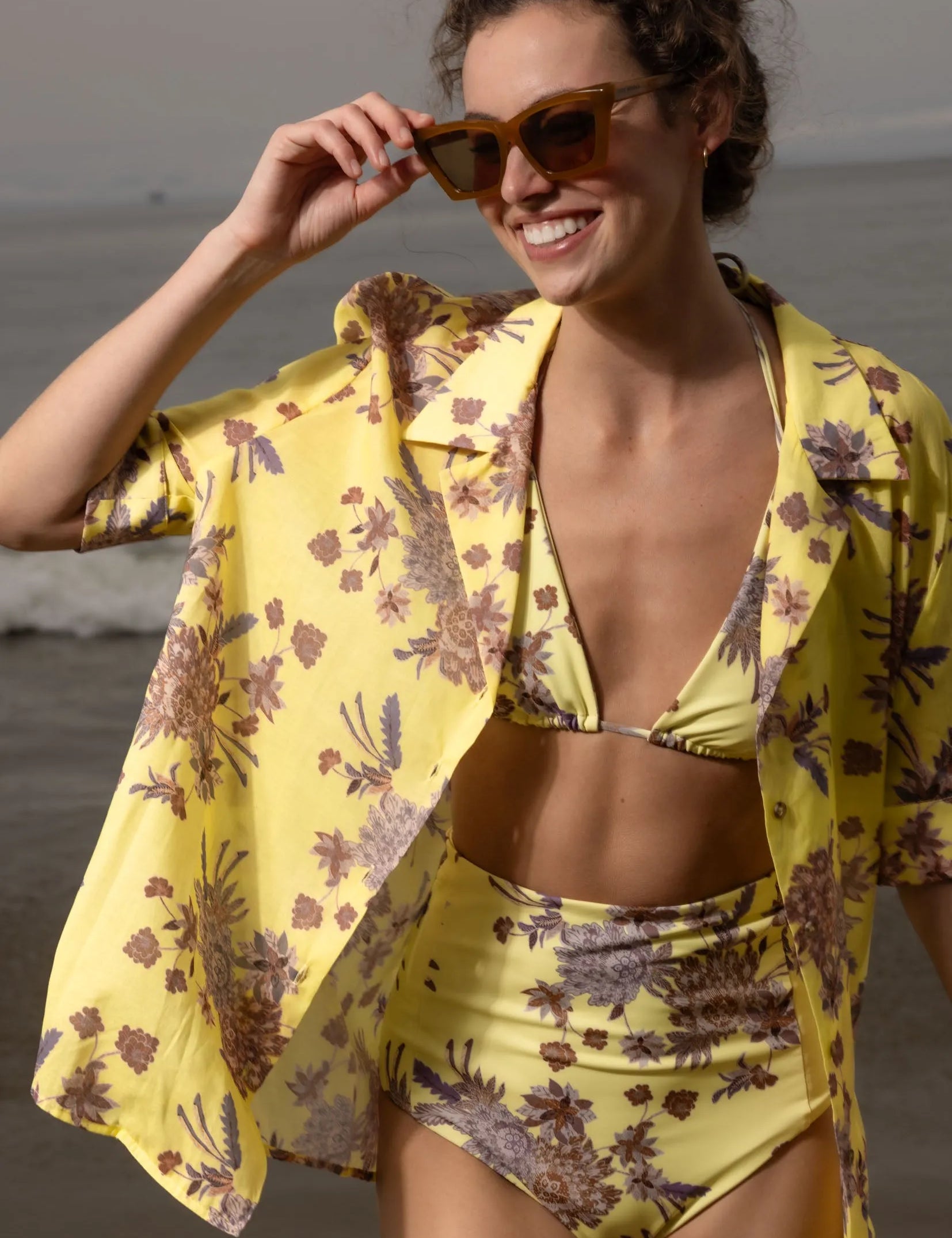 Bali Shirt - Yellow Batik - Heidi Merrick