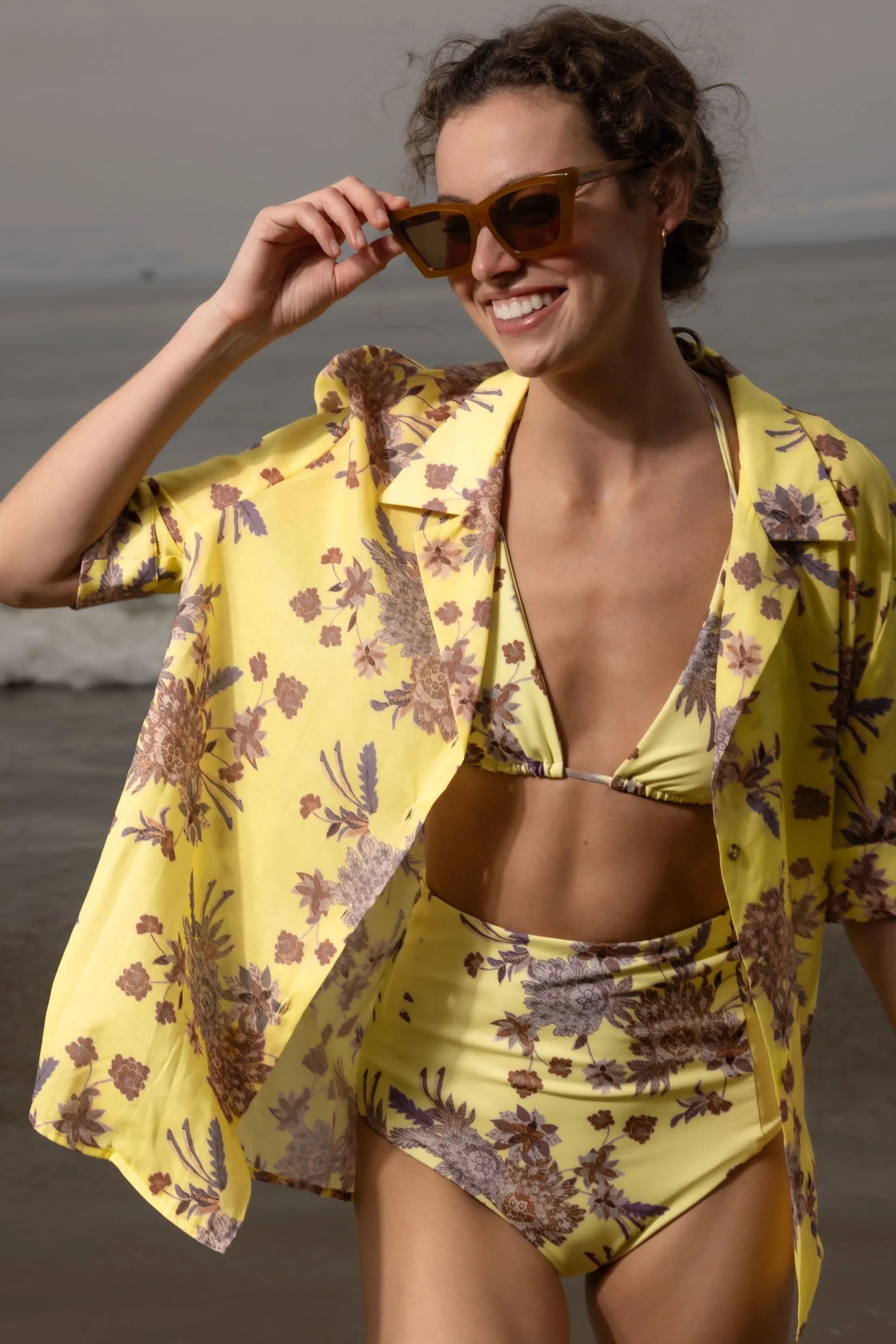 Bali Shirt - Yellow Batik - Heidi Merrick