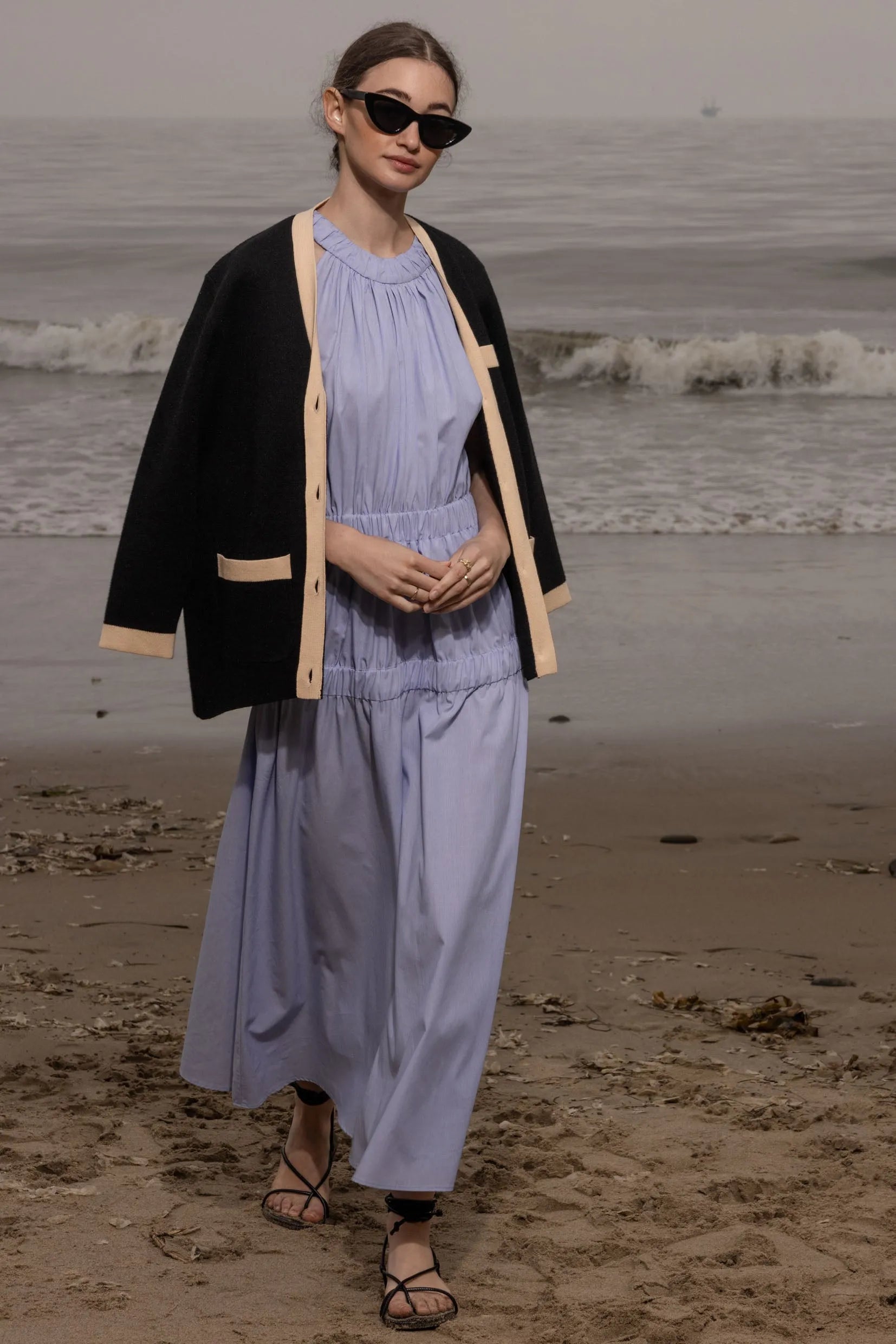 Idyll Dress - Stripe Shirting - Heidi Merrick