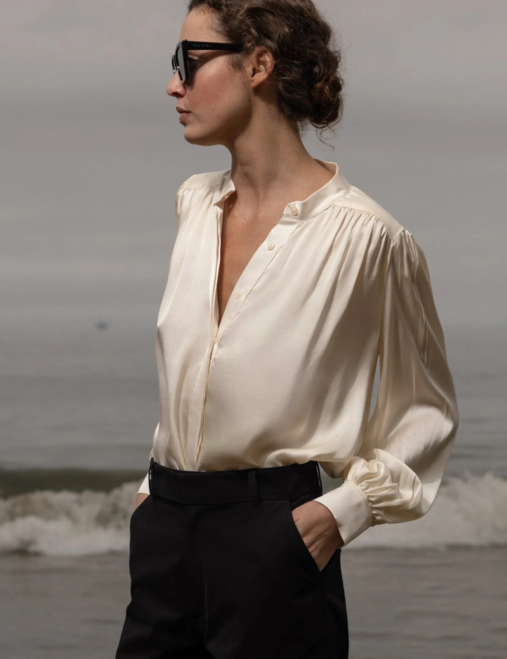Farah Blouse - Cream - Heidi Merrick