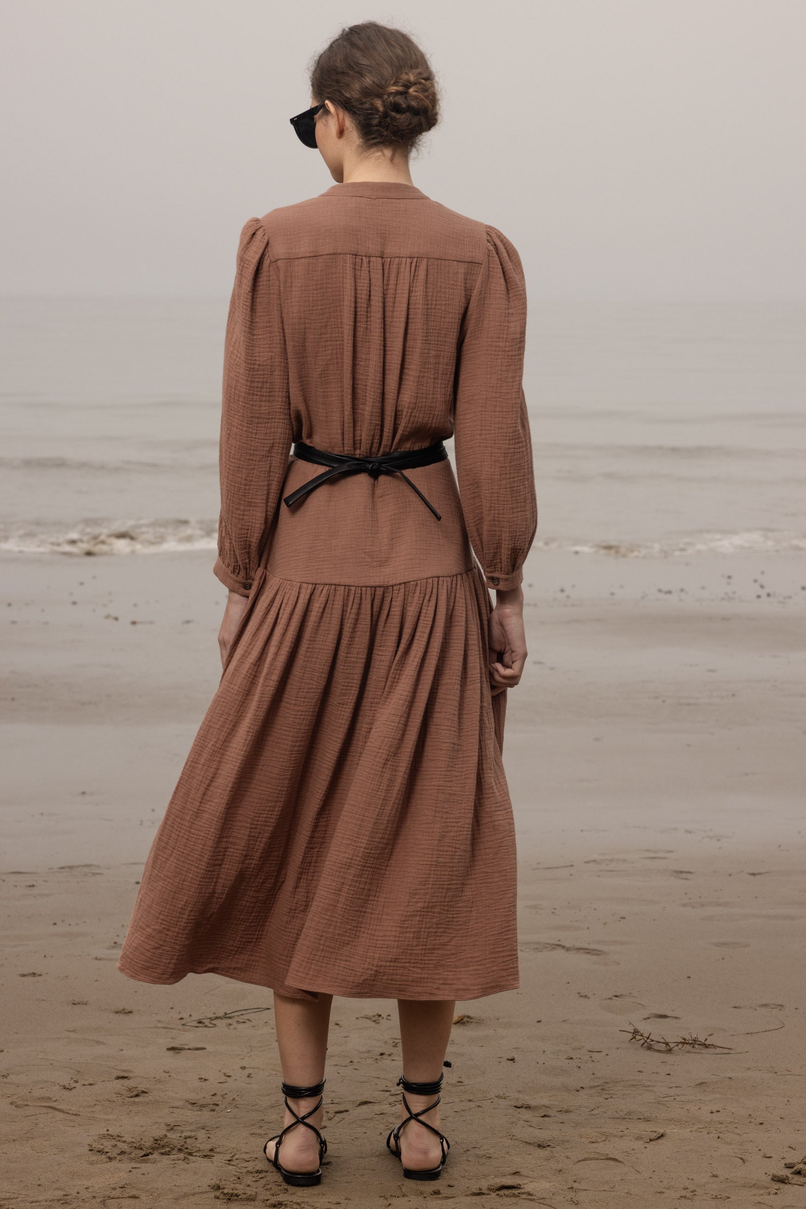 Barcelona Dress - Sable Gauze - Heidi Merrick