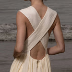 Corsica Dress - Ivory Tissue Linen - Heidi Merrick