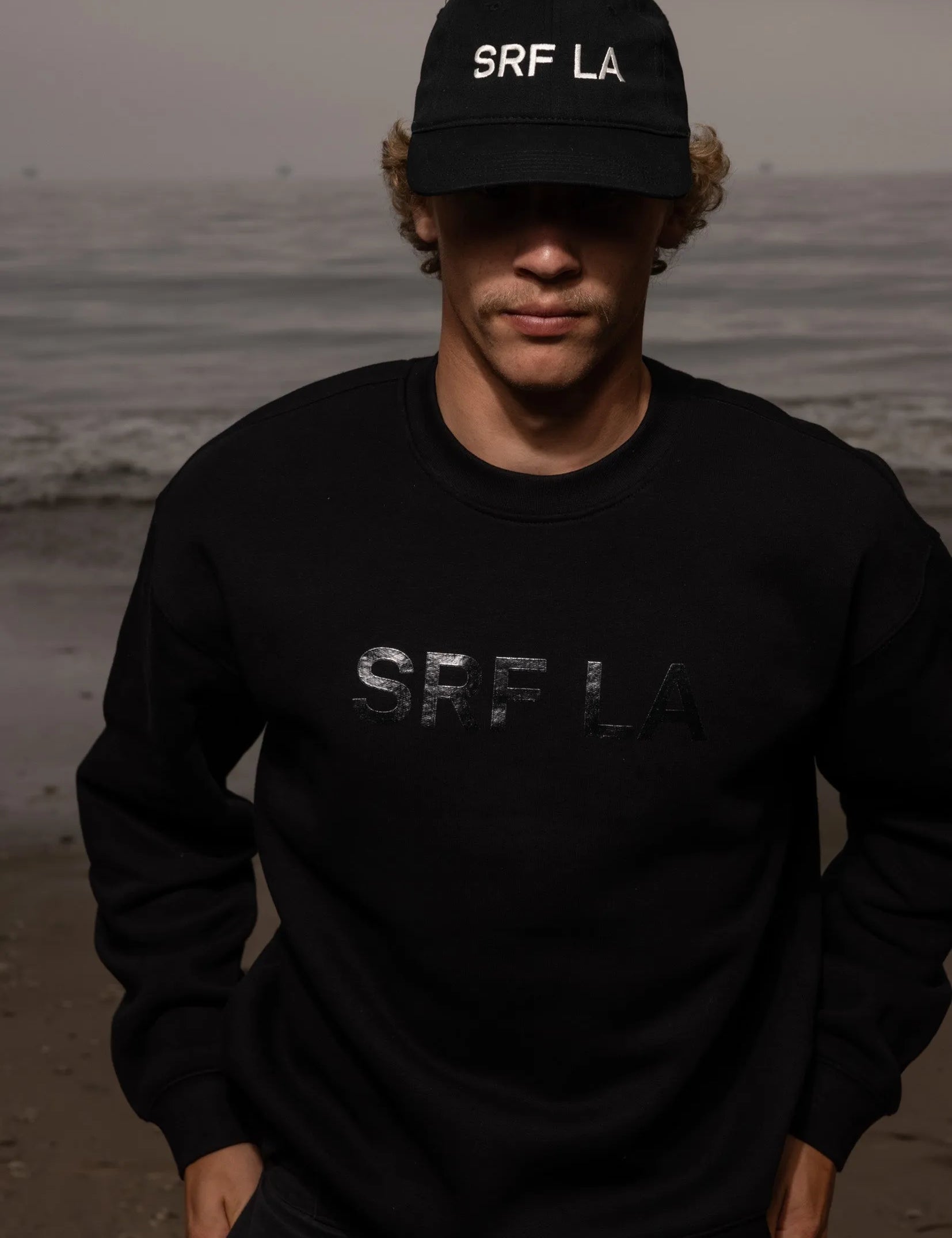 SRF LA Dad Hat - Ivory on Black - Heidi Merrick