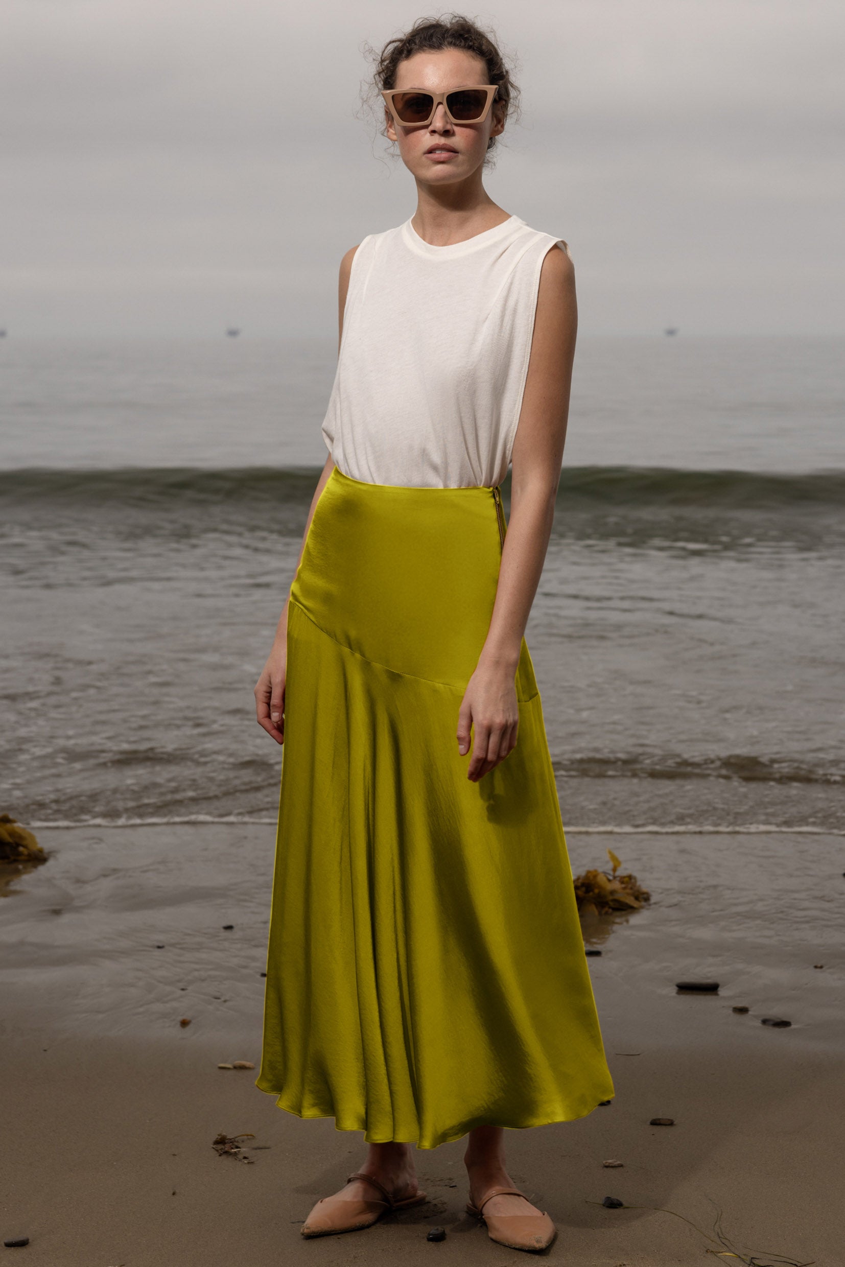 Kite Skirt - Chartreuse - Heidi Merrick