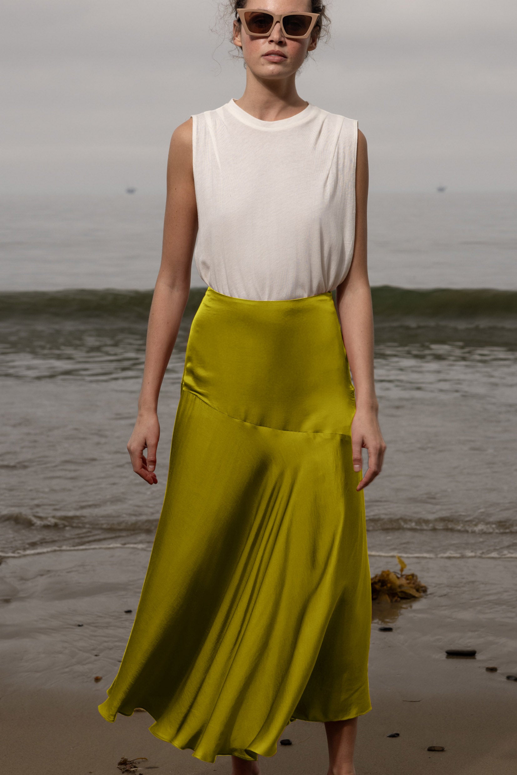 Kite Skirt - Chartreuse - Heidi Merrick