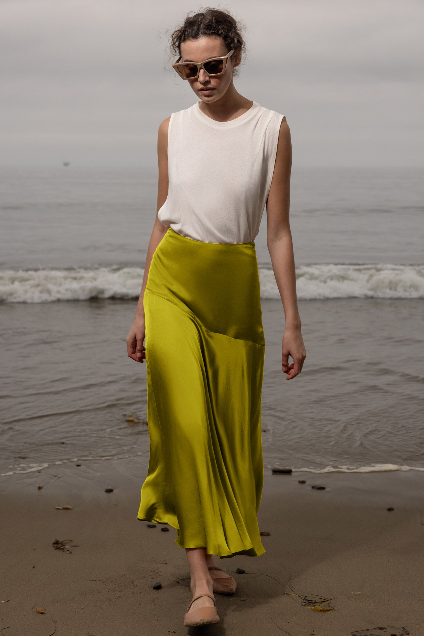 Kite Skirt - Chartreuse - Heidi Merrick