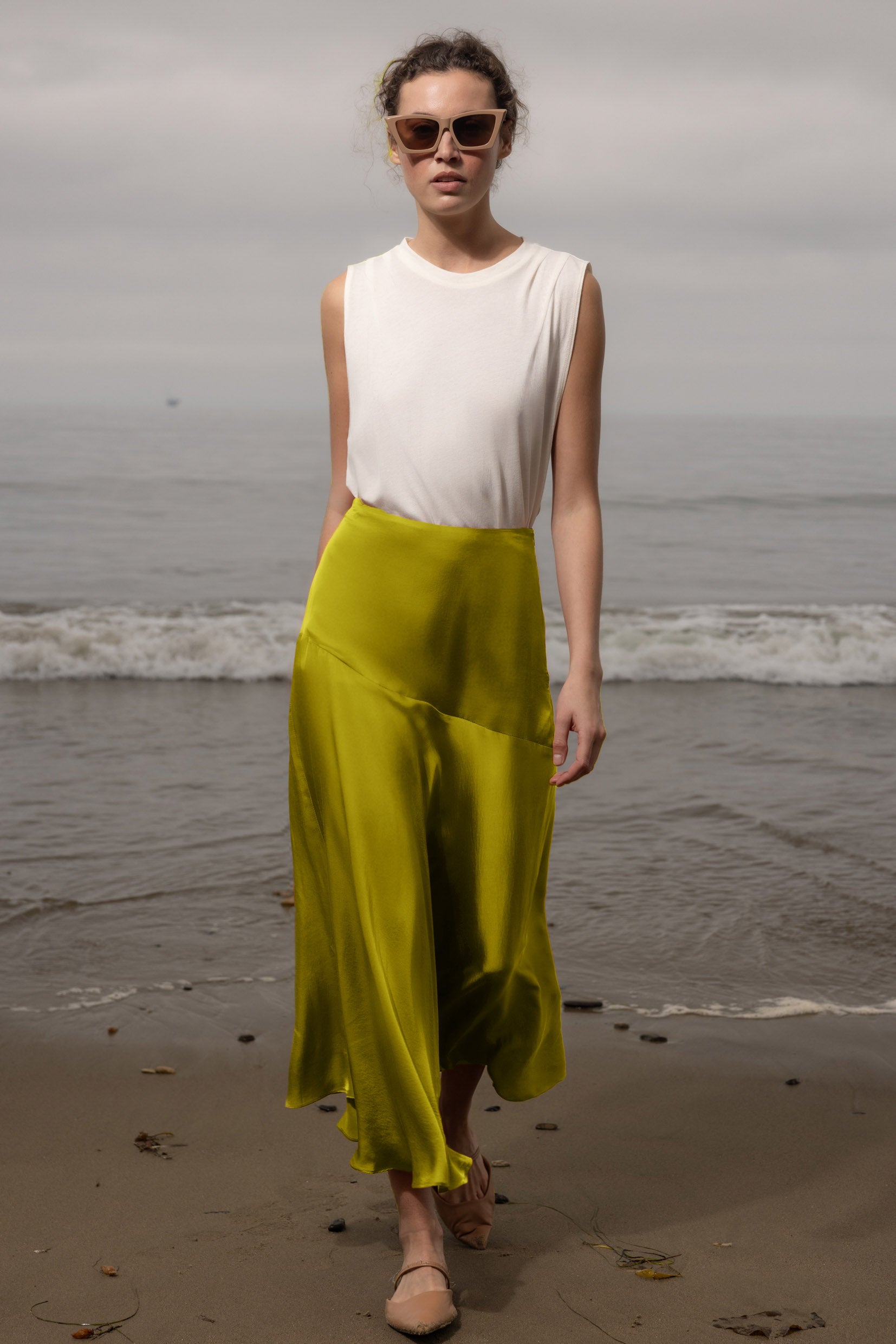 Kite Skirt - Chartreuse - Heidi Merrick