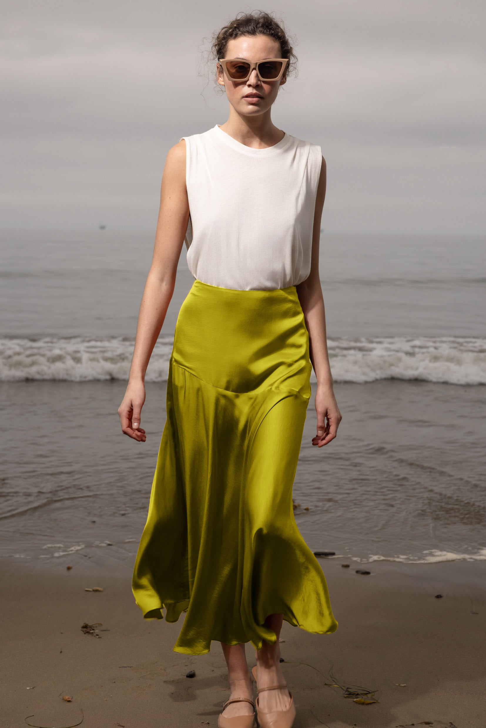 Kite Skirt - Chartreuse - Heidi Merrick