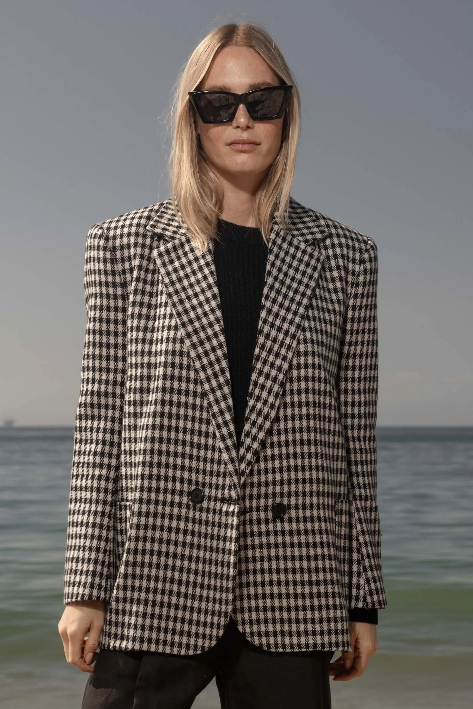 Wallace Blazer - Check Wool - Heidi Merrick