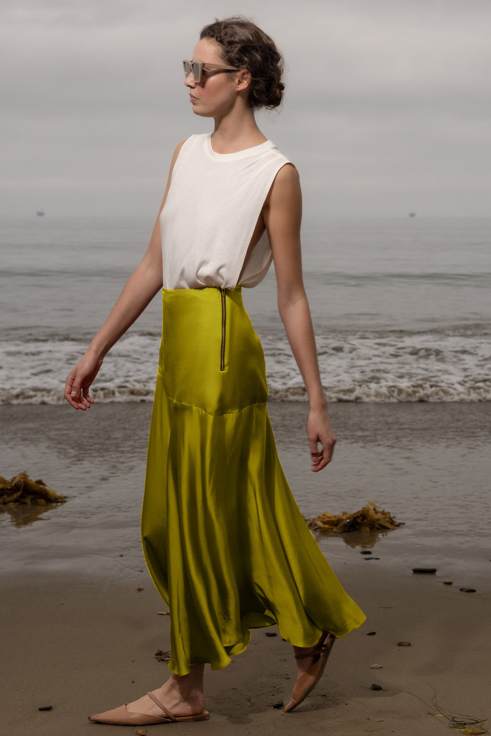 Kite Skirt - Chartreuse - Heidi Merrick