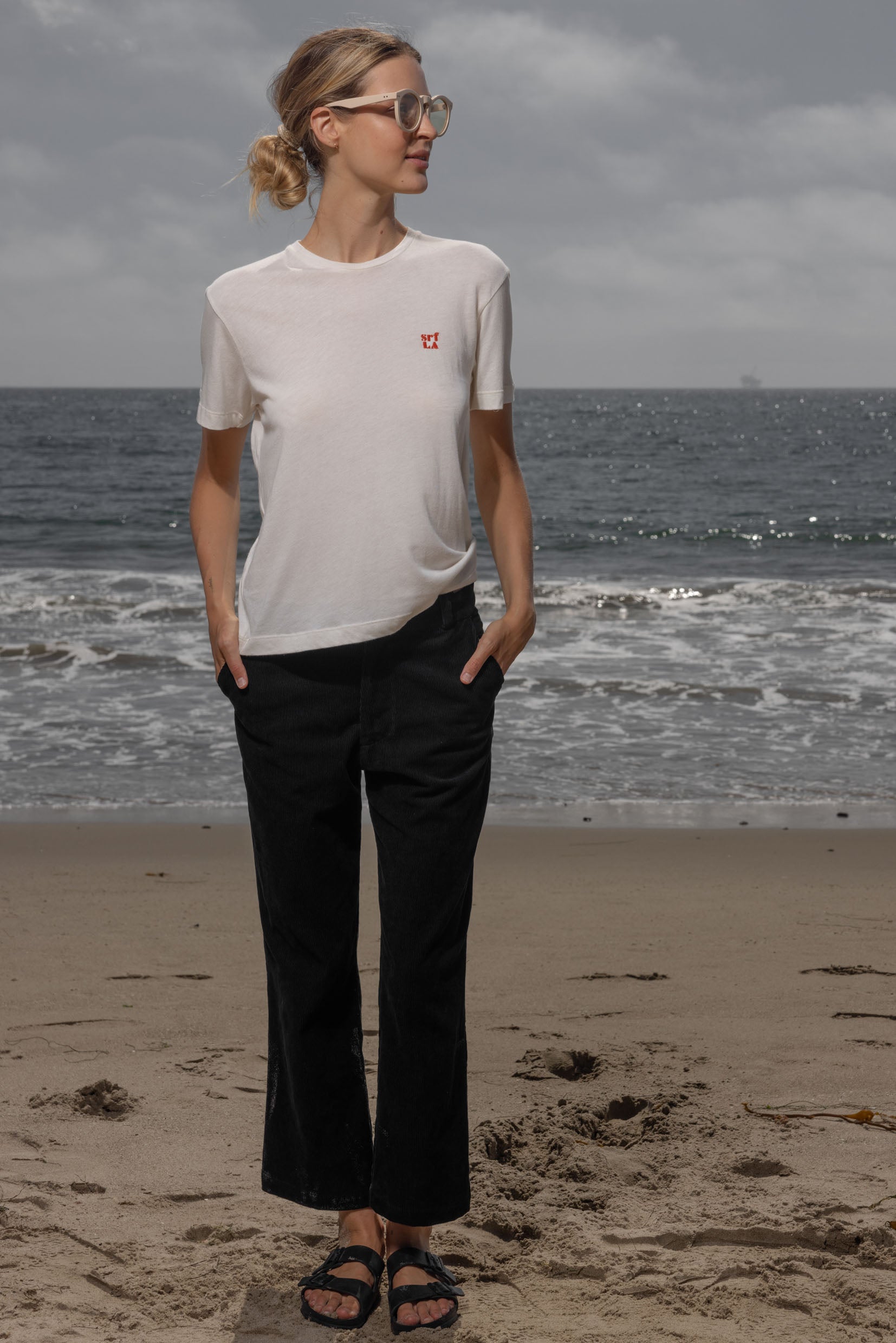 70's SRF LA Slim Tee - Red Embroidered - Heidi Merrick