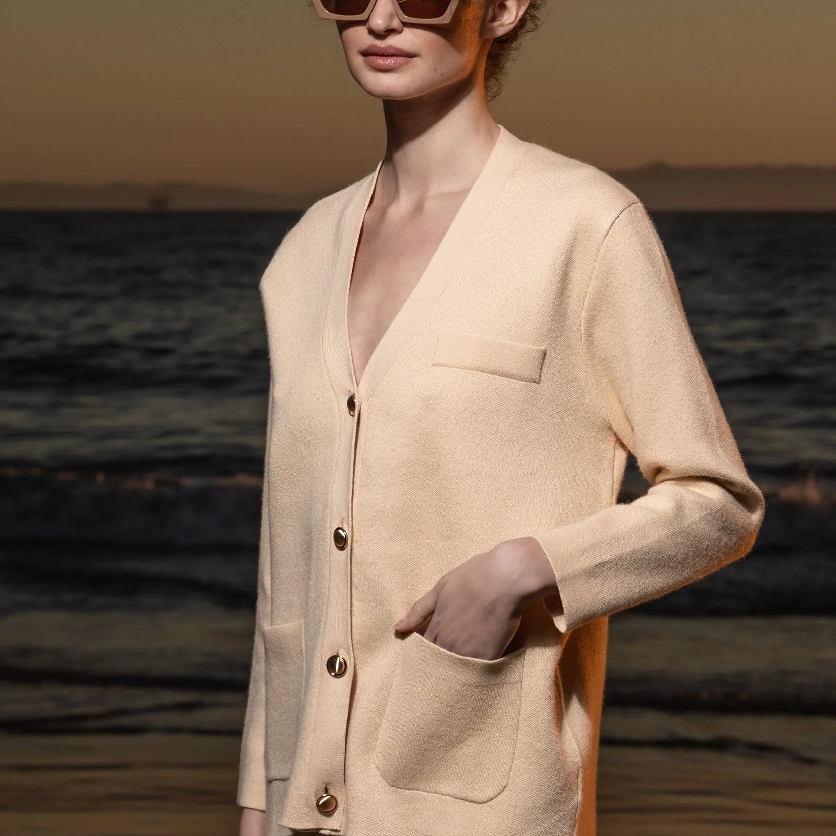 Finny Cardigan - Ivory - Heidi Merrick