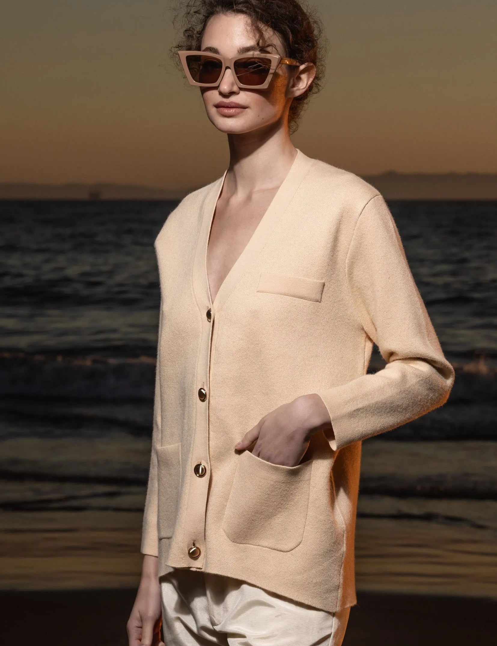 Finny Cardigan - Ivory - Heidi Merrick
