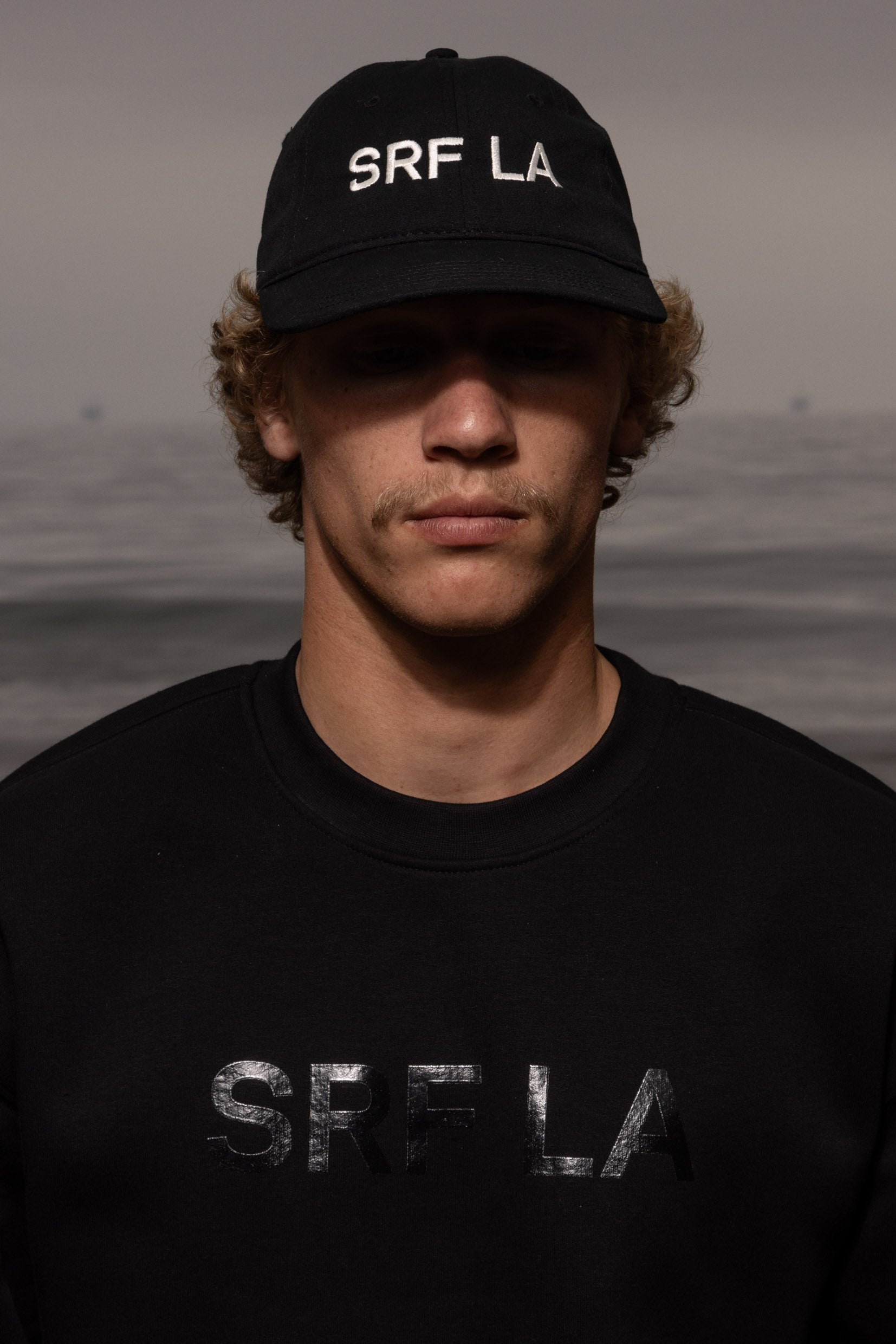 SRF LA Dad Hat Ivory on Black