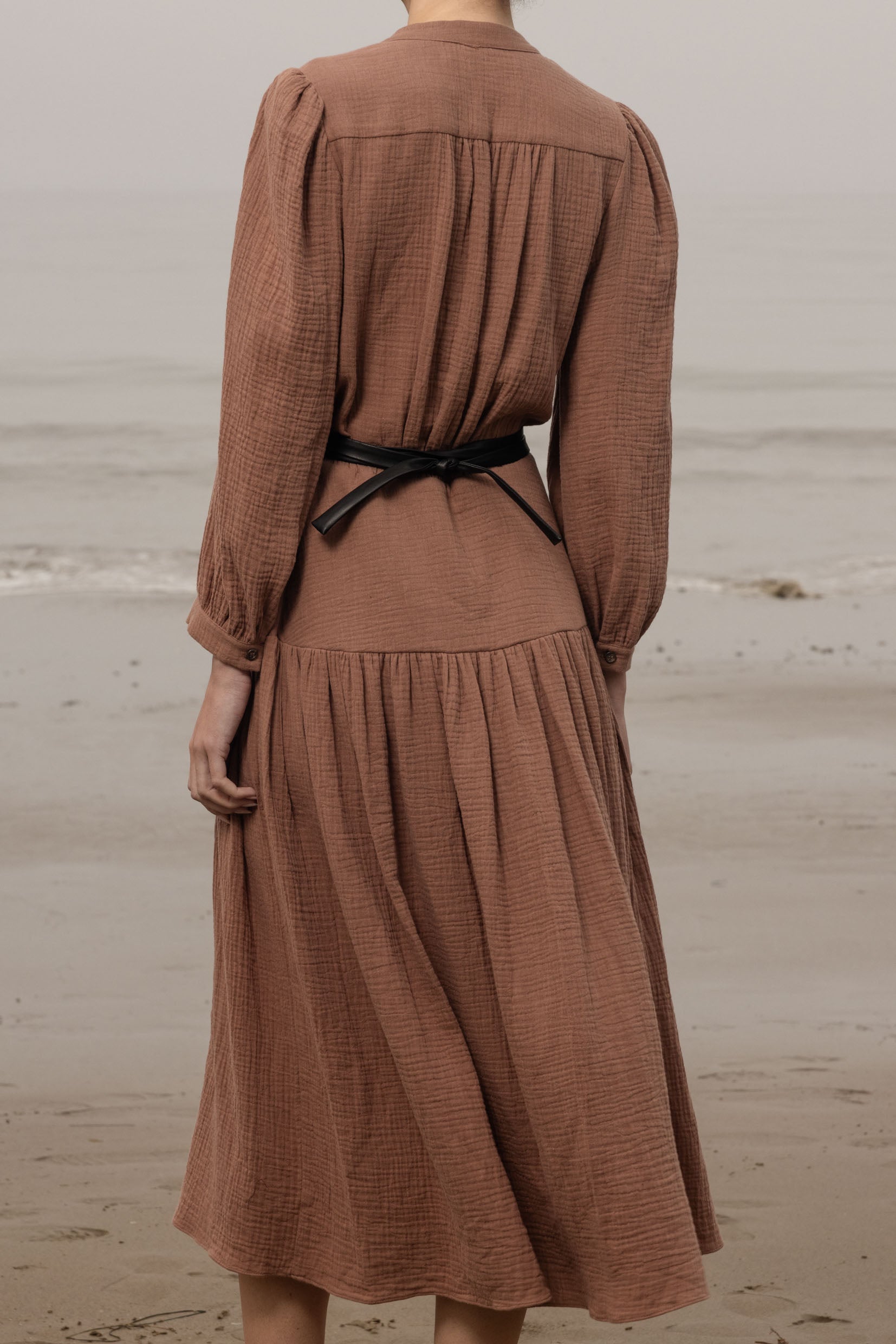 Barcelona Dress - Sable Gauze - Heidi Merrick