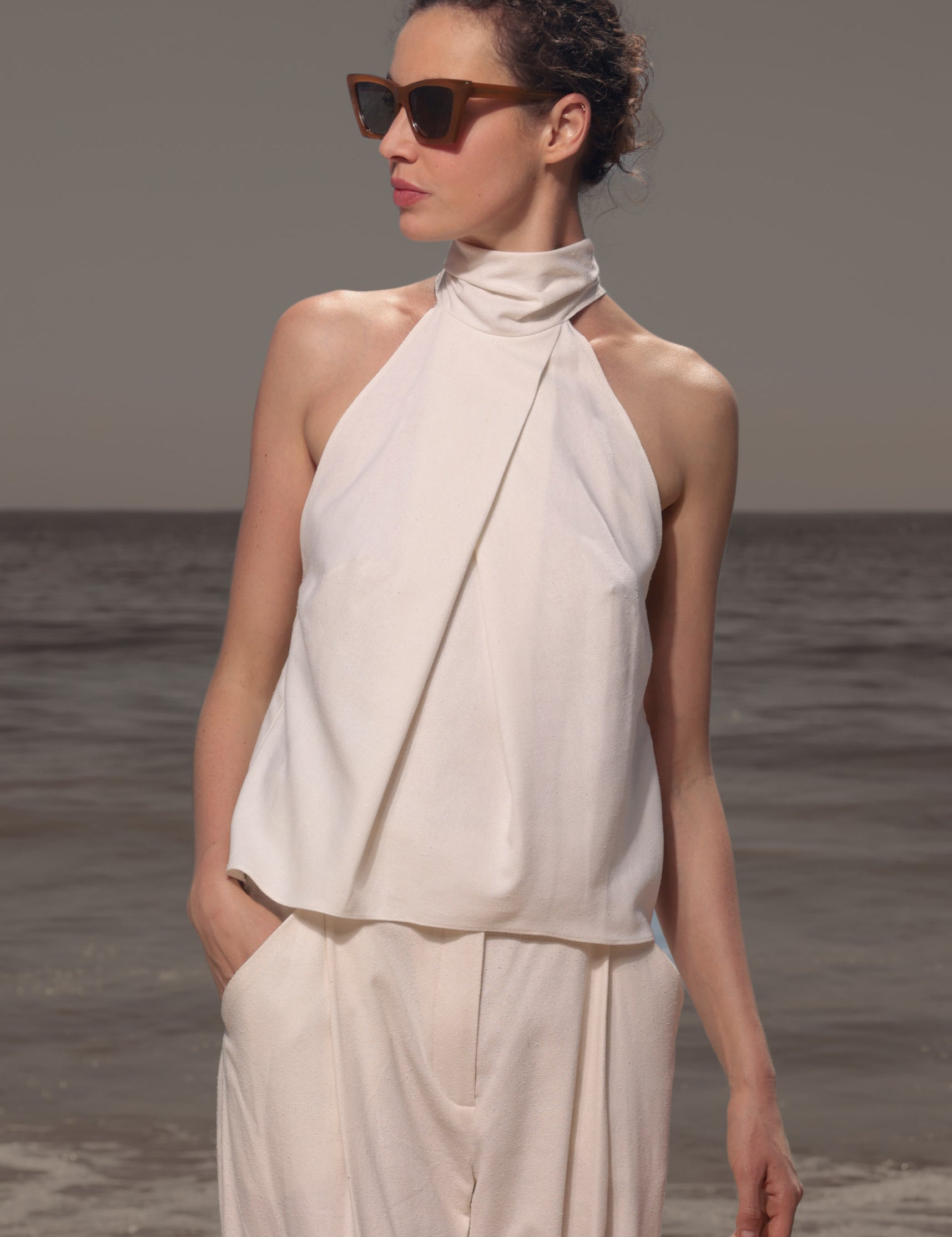 Nysa Top - Ivory Silk Noil