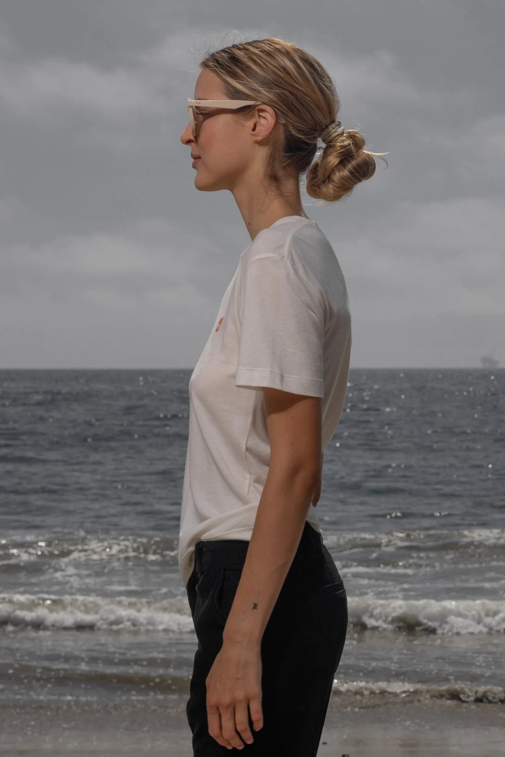 70's SRF LA Slim Tee - Red Embroidered - Heidi Merrick