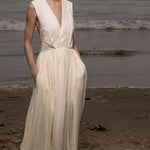 Corsica Dress - Ivory Tissue Linen - Heidi Merrick