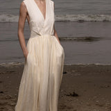 Corsica Dress - Ivory Tissue Linen - Heidi Merrick