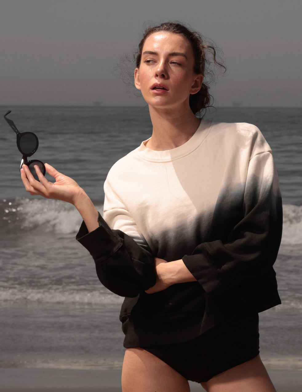 Barrel Sleeve 70's SRF LA Crewneck - Moonlight - Heidi Merrick