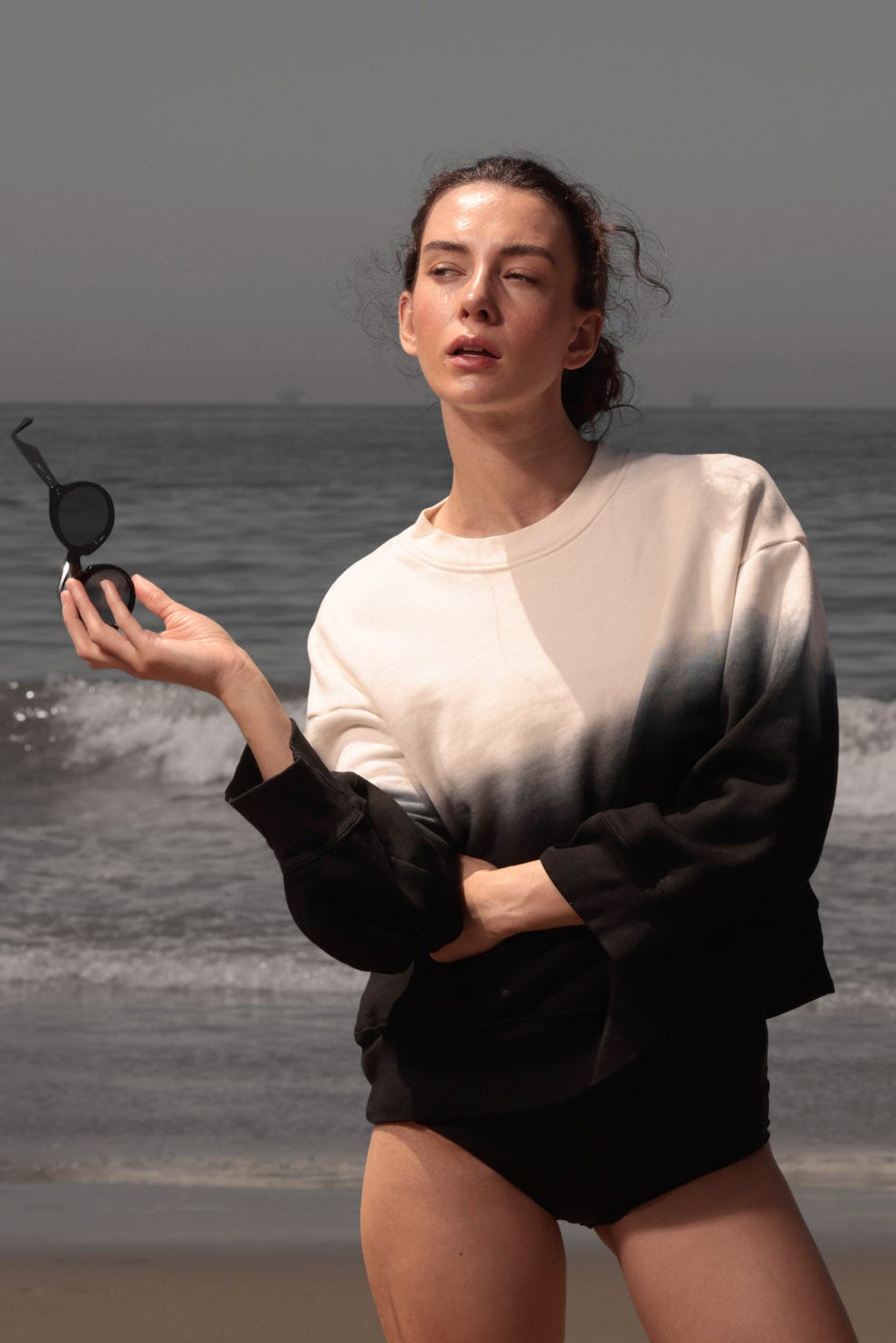 Barrel Sleeve 70's SRF LA Crewneck - Moonlight - Heidi Merrick