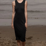 Pebble Dress - Black Hemp Rib - Heidi Merrick