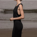 Pebble Dress - Black Hemp Rib - Heidi Merrick
