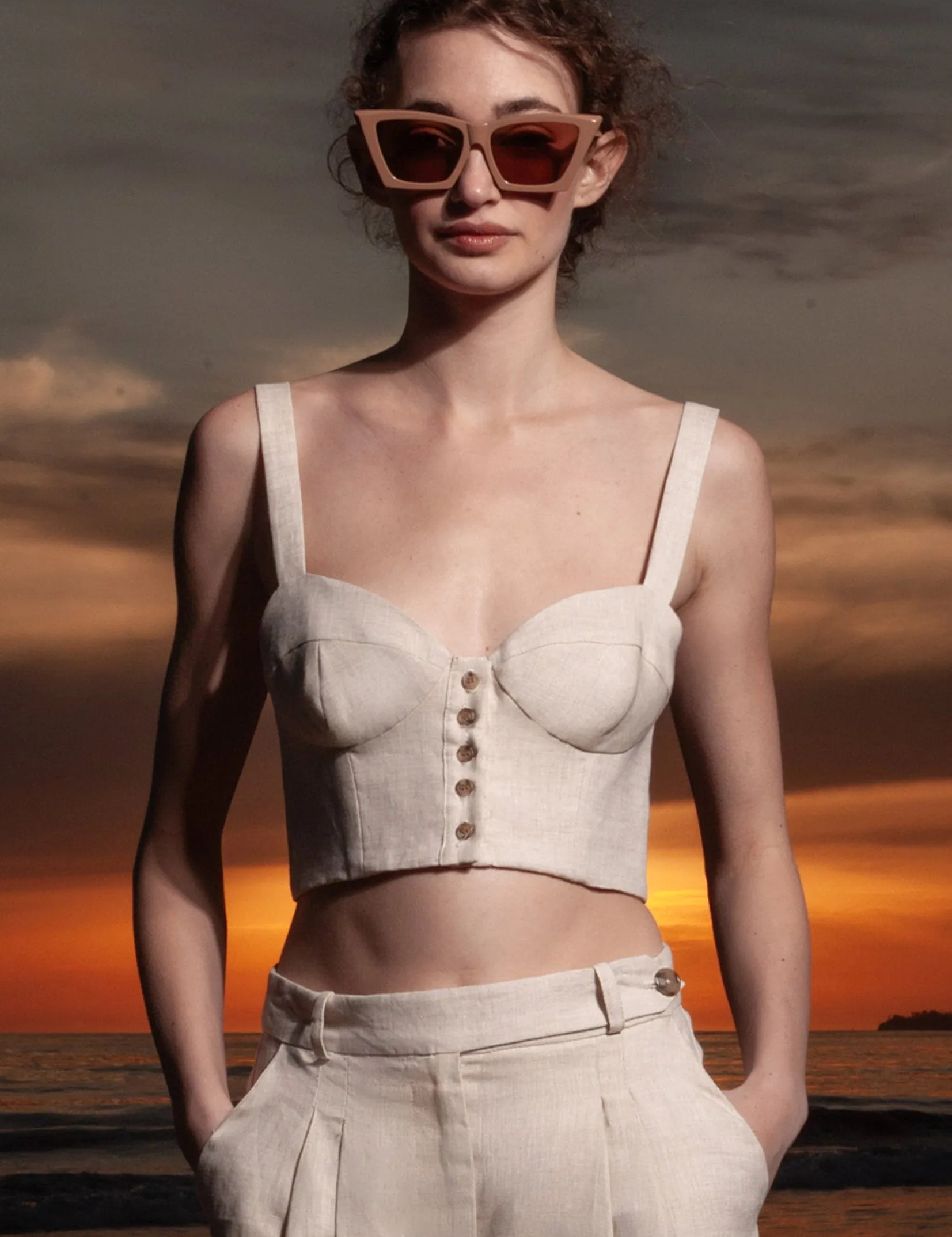 Charlie Top - Natural Linen - Heidi Merrick