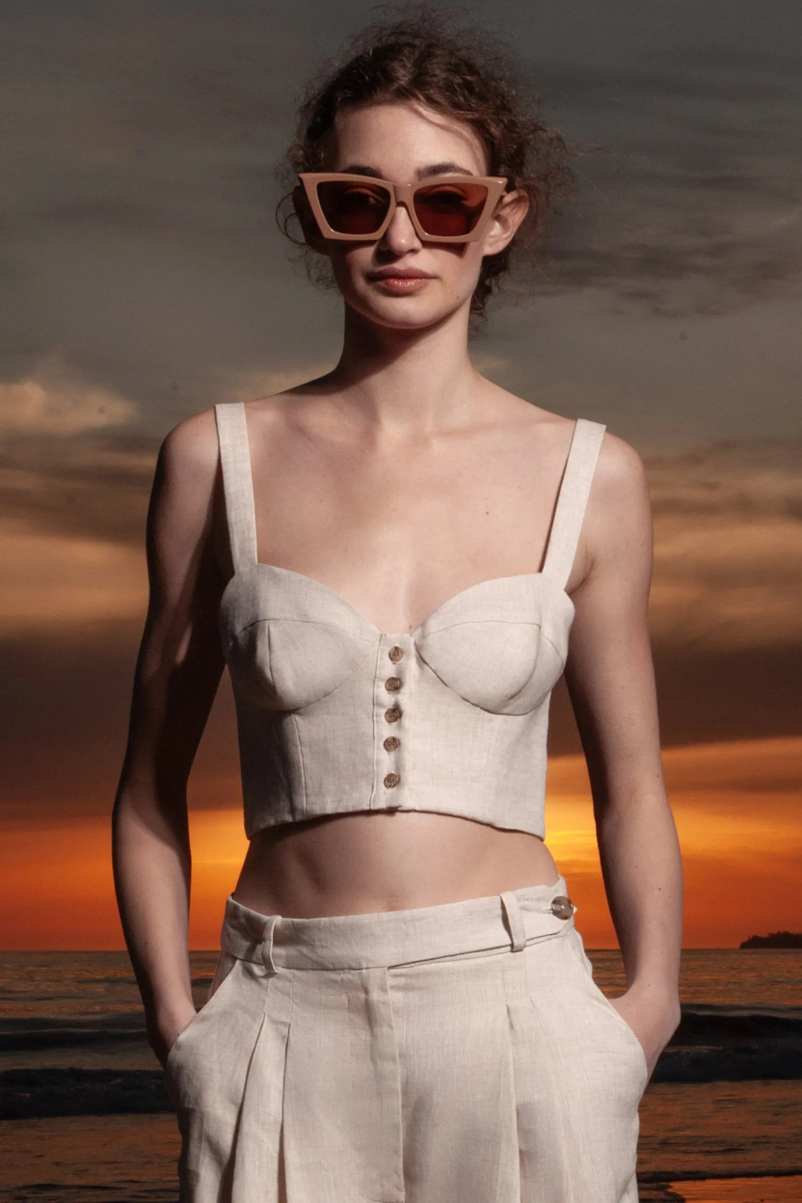 Charlie Top - Natural Linen - Heidi Merrick