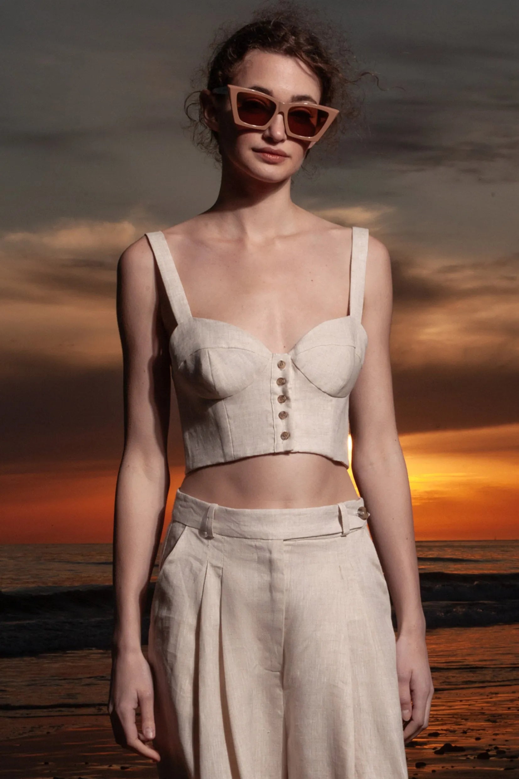 Charlie Top - Natural Linen - Heidi Merrick